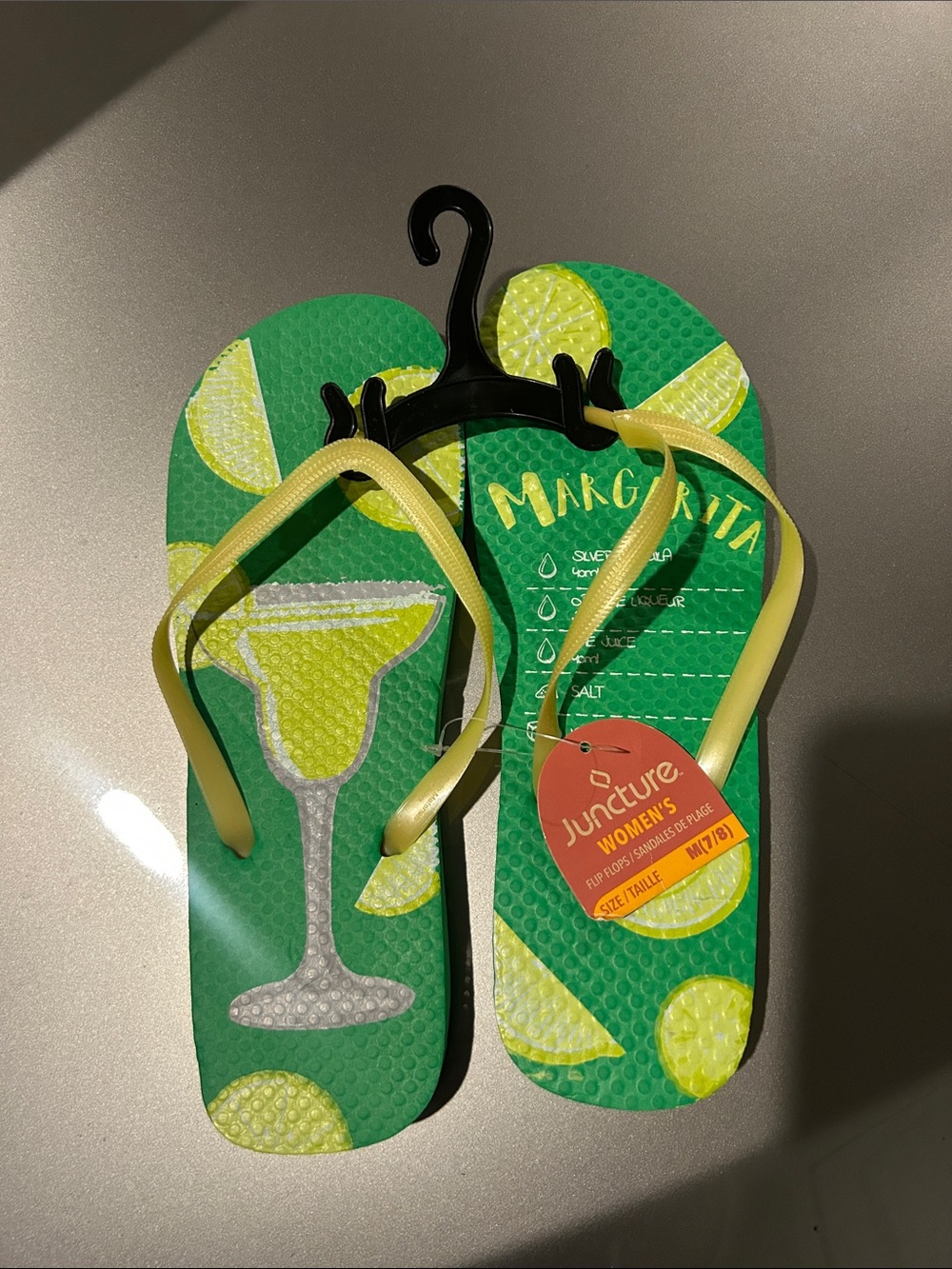 Juncture Women's Margarita Green & Yellow Flip Flop Sandals